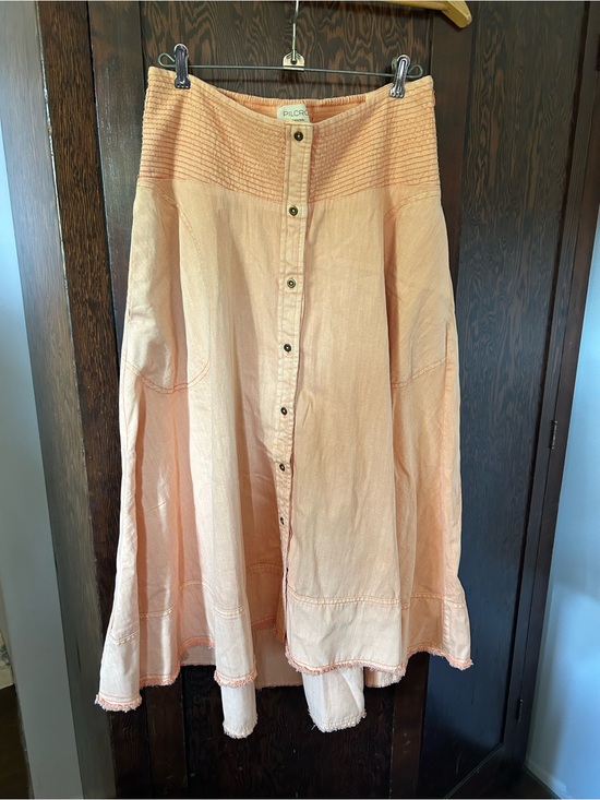 Pilcro Dresses & Skirts - Anthropologie Pilcro Peach Cotton Button Front Skirt